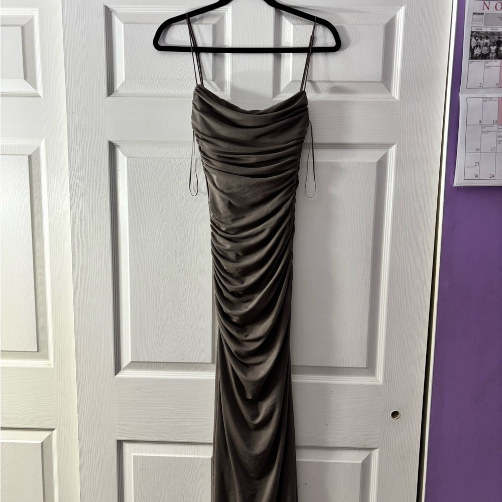 Zara Gray Ruched Dress